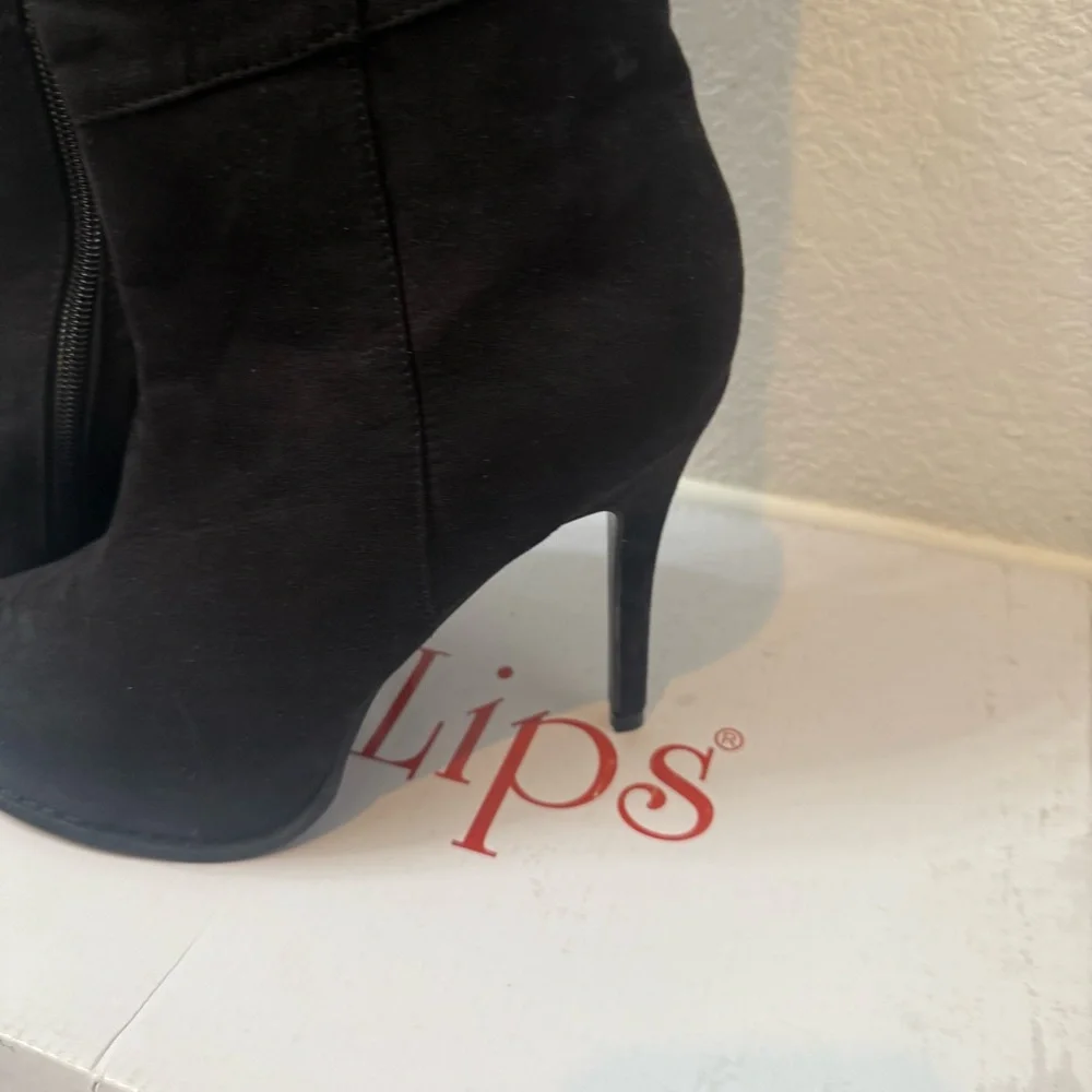 Elegant Black Over-the-Knee Boots, Black High Knee Boots, High Heel Boots